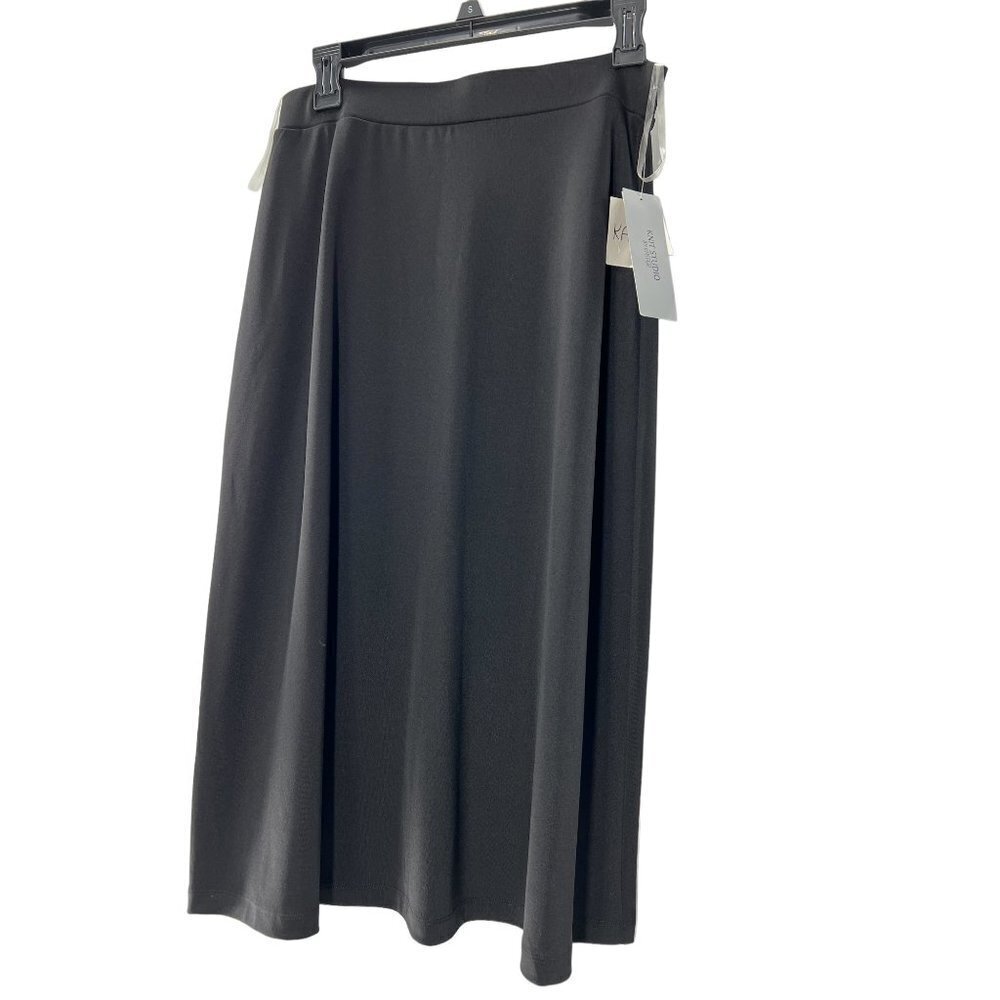NWT Kasper Knit Black Long 8 Skirt